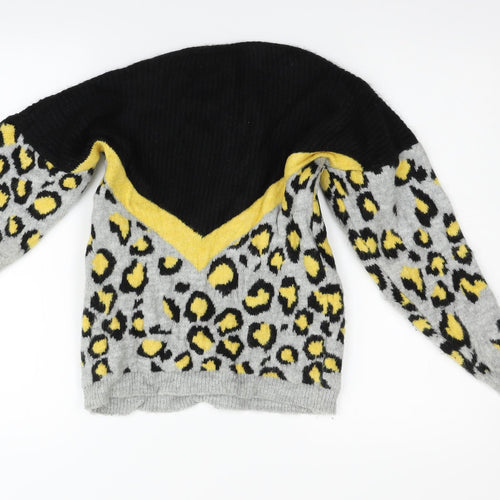 Trendyol Womens Black Animal Print  Pullover Jumper Size S