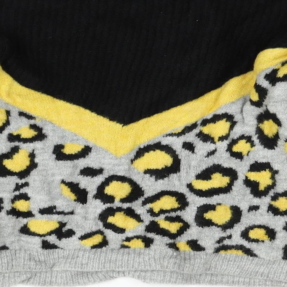 Trendyol Womens Black Animal Print  Pullover Jumper Size S