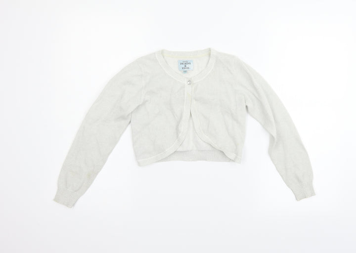 Dickens & jones Girls Grey   Cardigan Jumper Size 9-10 Years