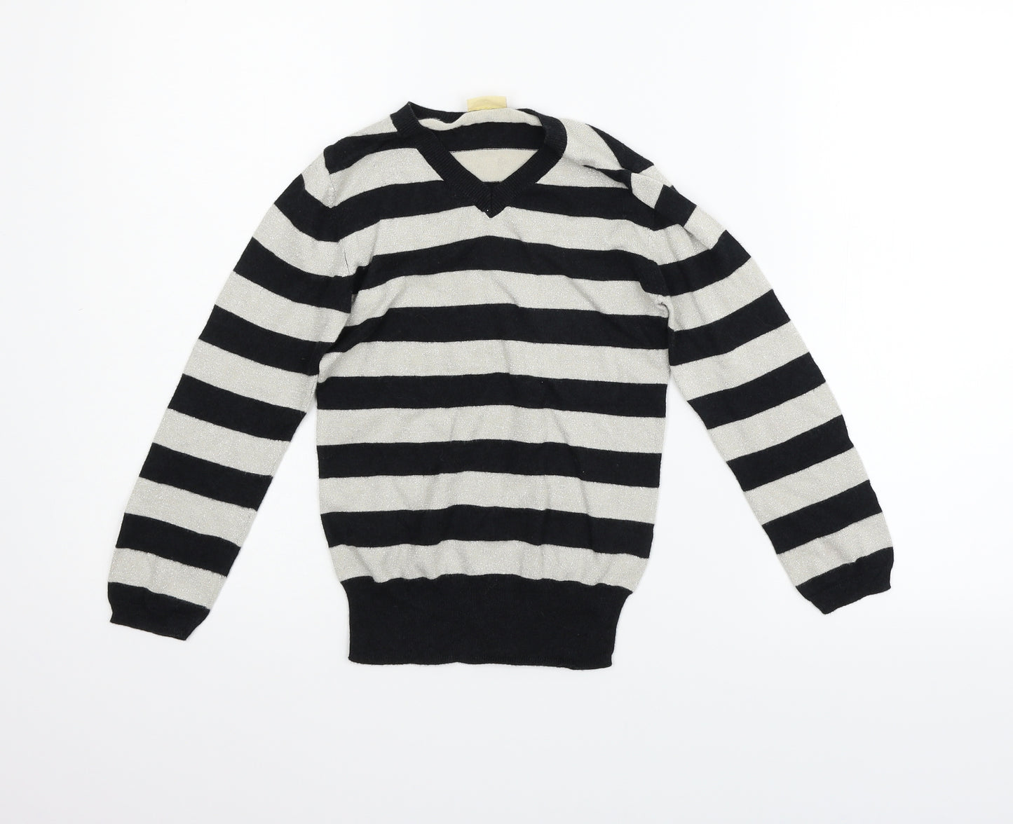 Cherokee Girls Black Striped  Pullover Jumper Size 6-7 Years