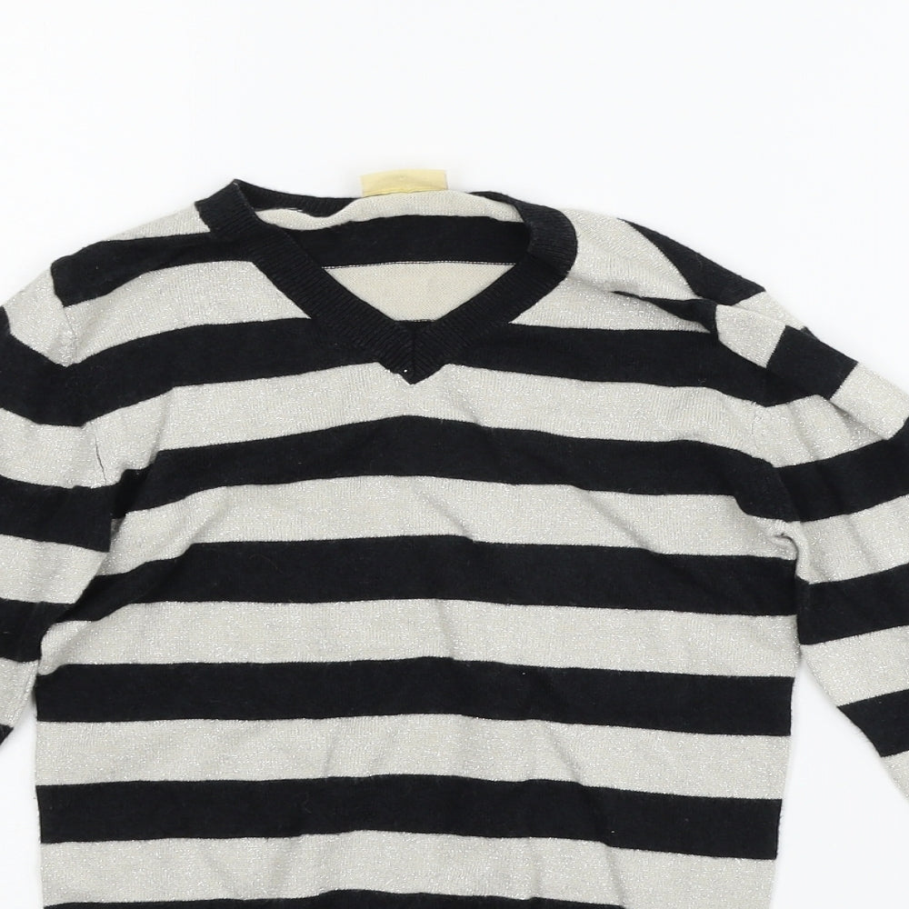 Cherokee Girls Black Striped  Pullover Jumper Size 6-7 Years