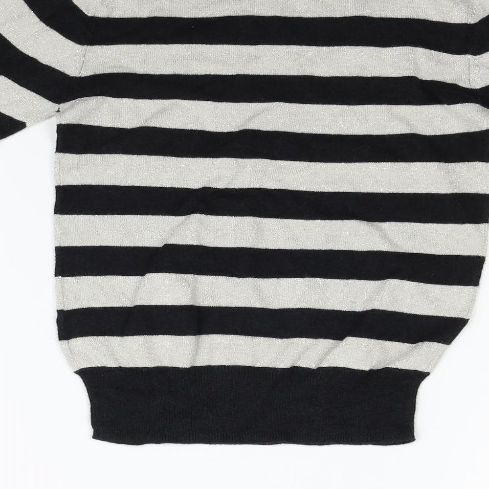 Cherokee Girls Black Striped  Pullover Jumper Size 6-7 Years