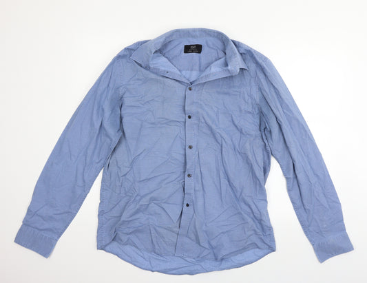Front view of F&F men’s blue button-up, size 17