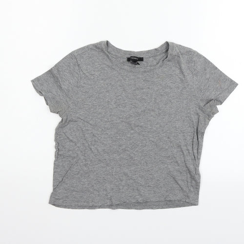 FOREVER 21 Girls Grey   Basic T-Shirt Size L