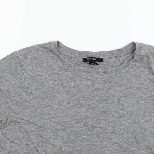 FOREVER 21 Girls Grey   Basic T-Shirt Size L