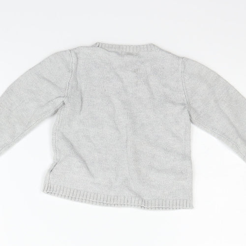 H&M Girls Grey   Pullover Jumper Size 6-7 Years