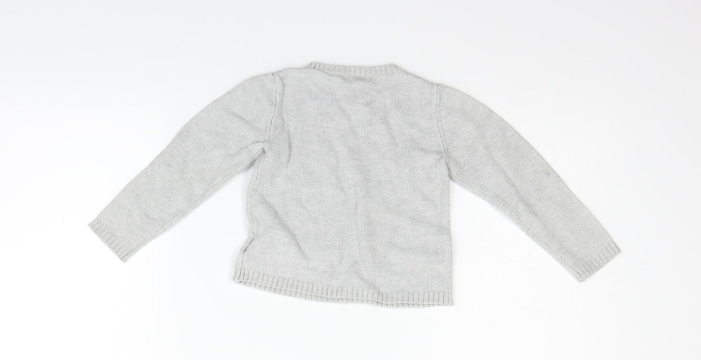 H&M Girls Grey   Pullover Jumper Size 6-7 Years