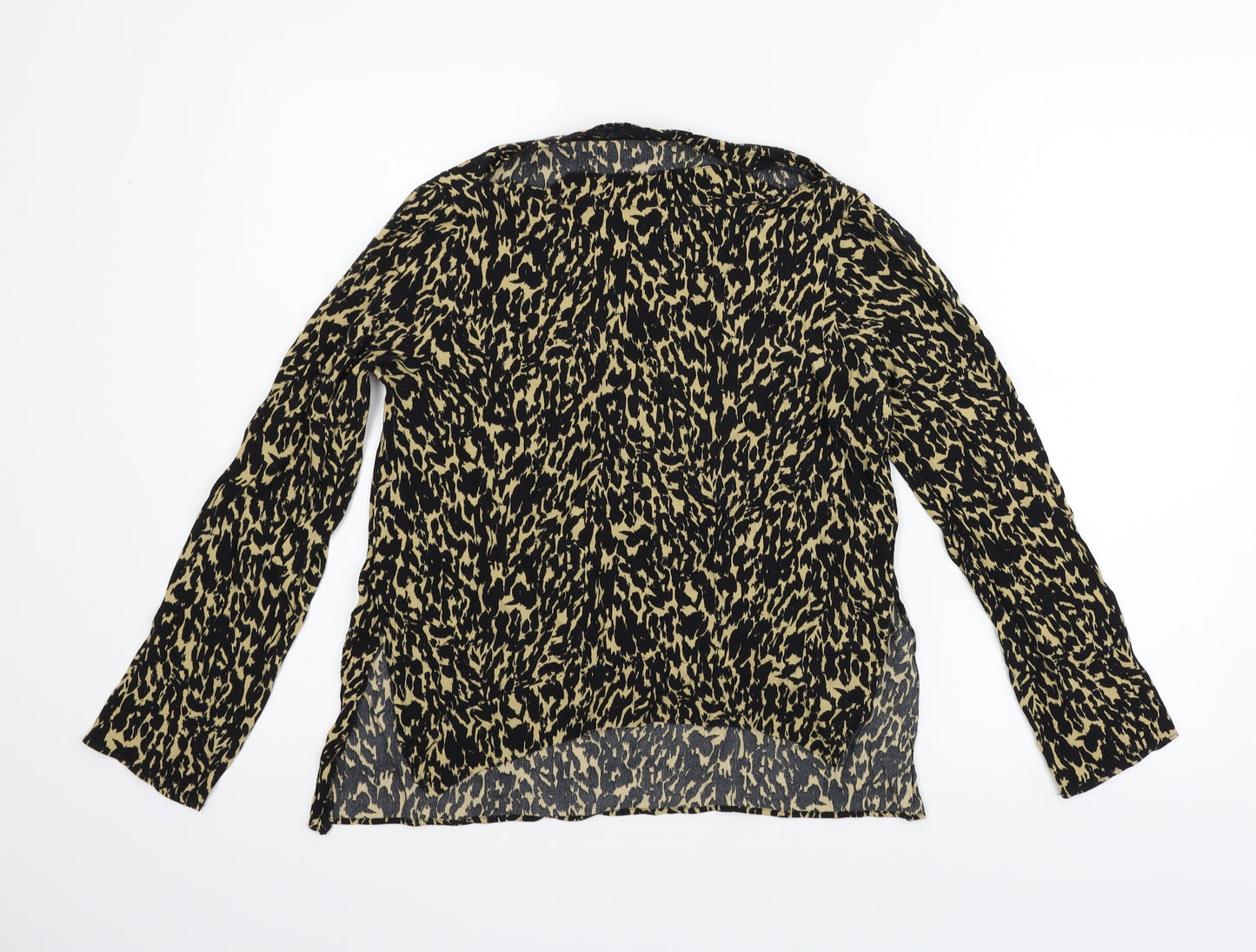 Zara Womens Black Animal Print  Basic Blouse Size M