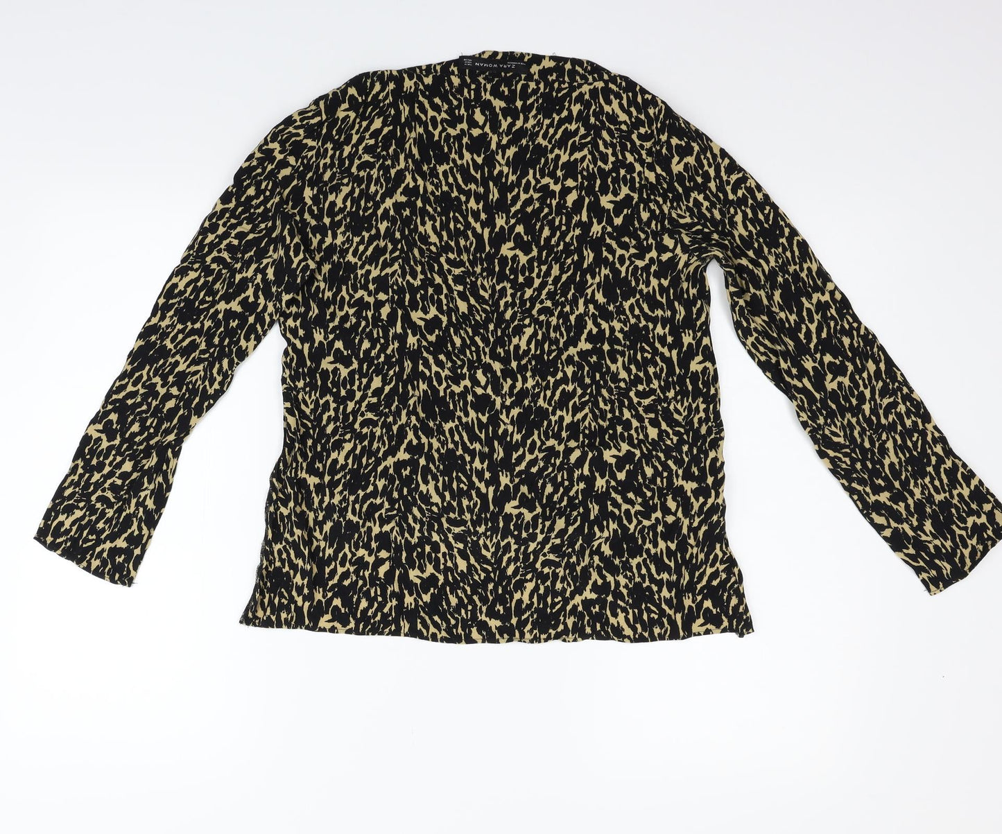 Zara Womens Black Animal Print  Basic Blouse Size M