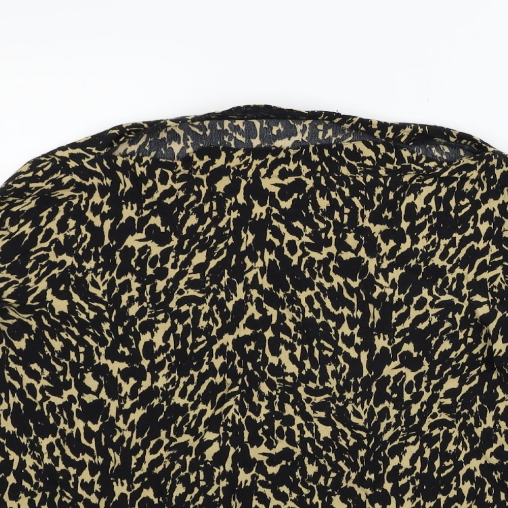 Zara Womens Black Animal Print  Basic Blouse Size M