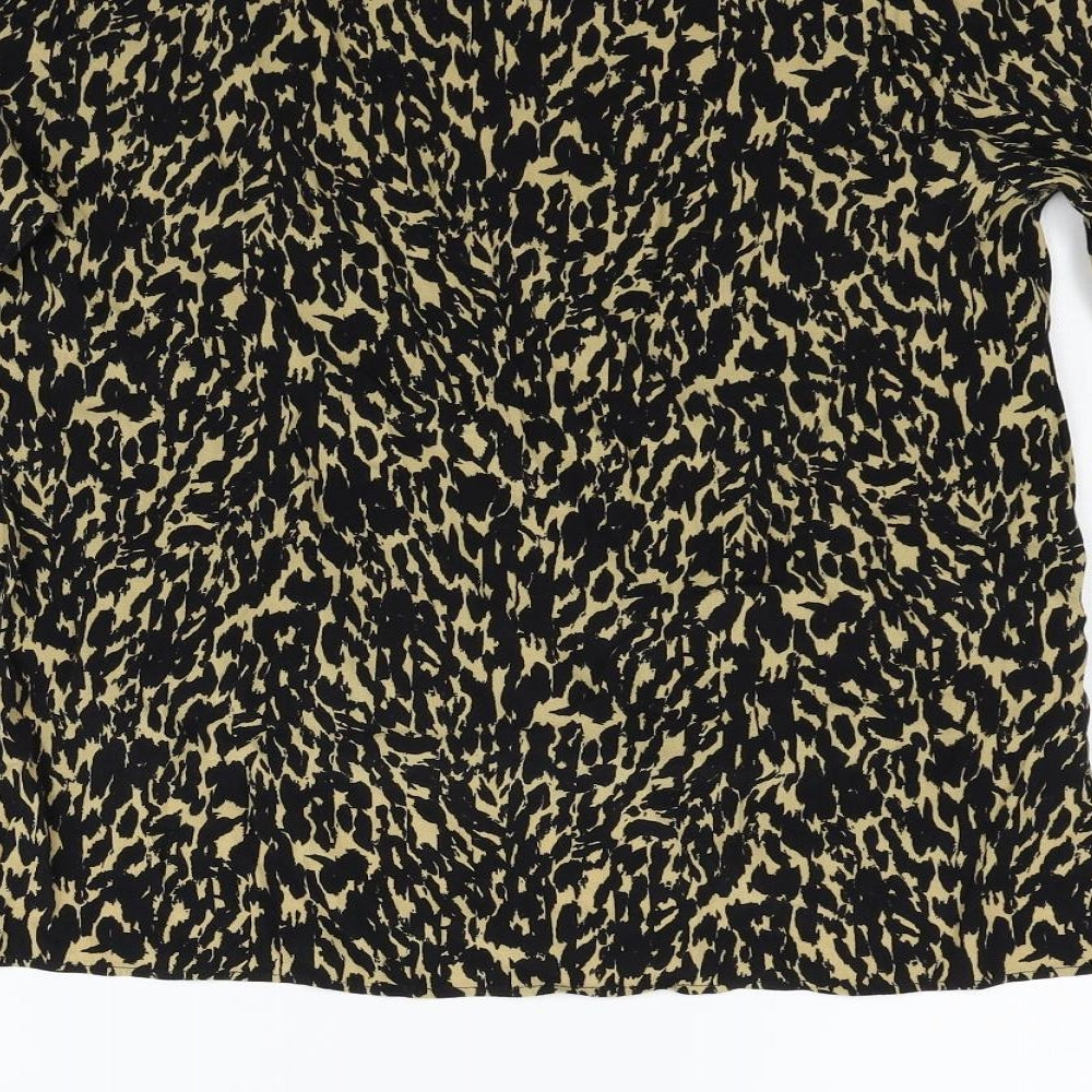 Zara Womens Black Animal Print  Basic Blouse Size M