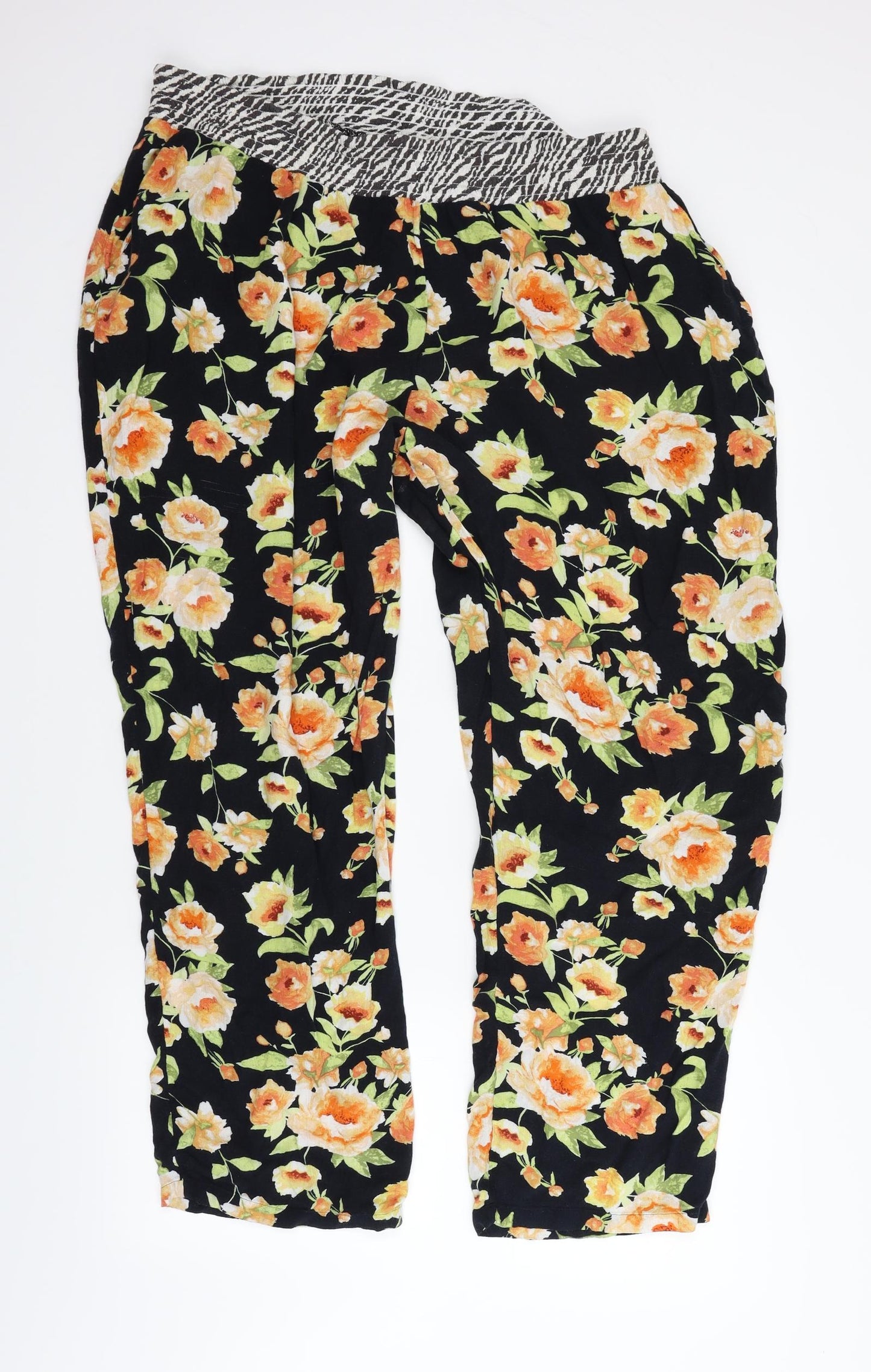 NEXT Womens Black Geometric  Trousers  Size 20 L26 in