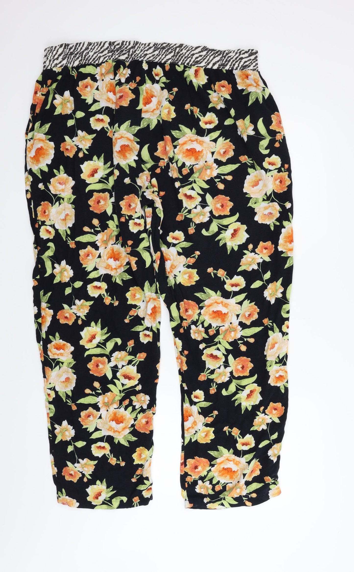 NEXT Womens Black Geometric  Trousers  Size 20 L26 in