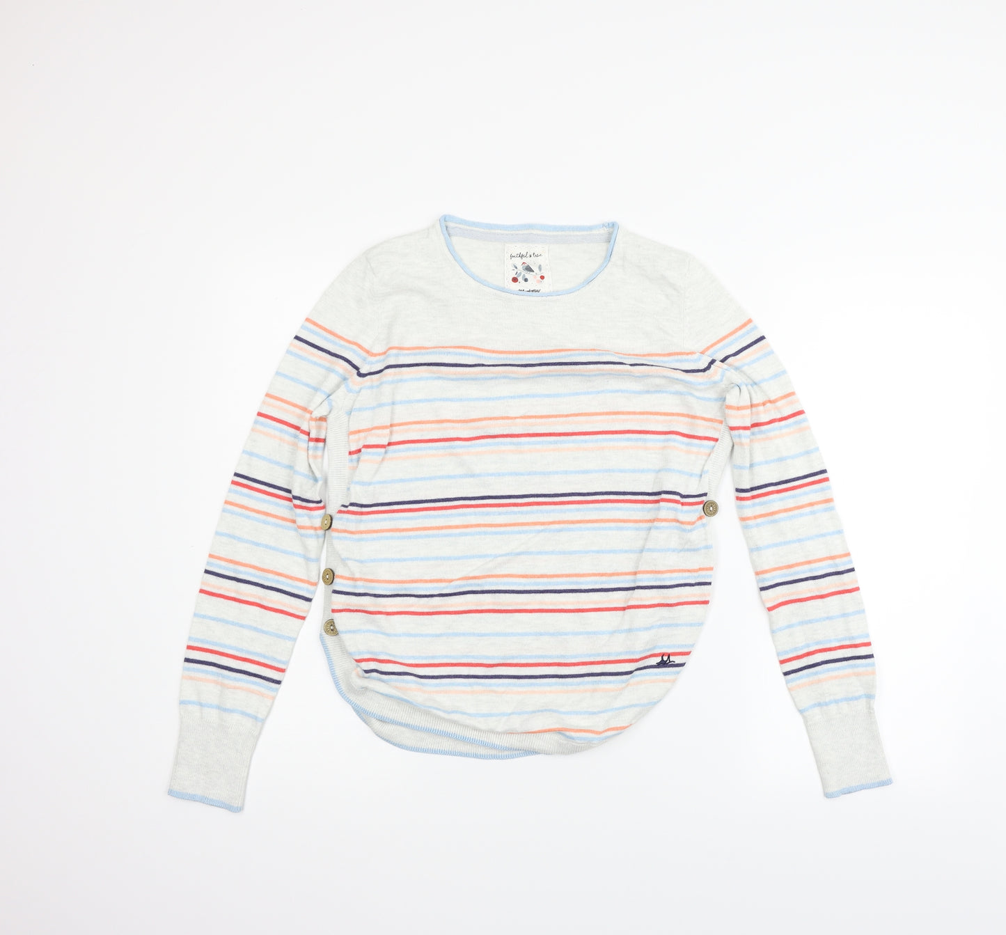 Faithful & True Womens Grey Striped  Pullover Jumper Size 12