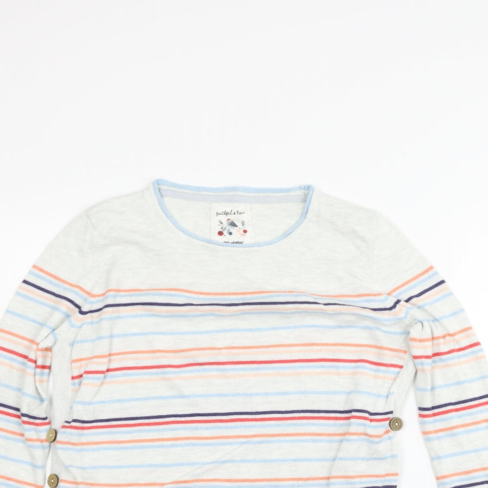 Faithful & True Womens Grey Striped  Pullover Jumper Size 12