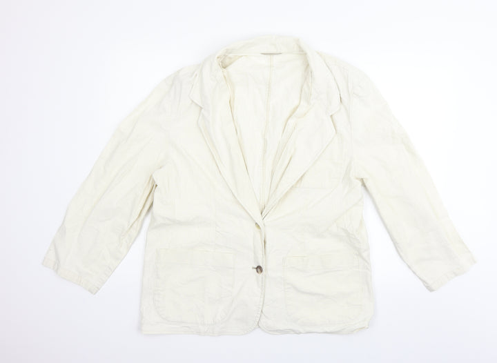 ST MICHAEL Womens Beige   Jacket Blazer Size 16