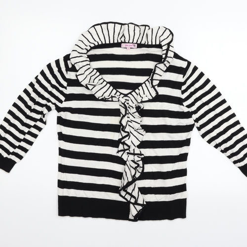 Per Una Womens Black Striped  Pullover Jumper Size 16