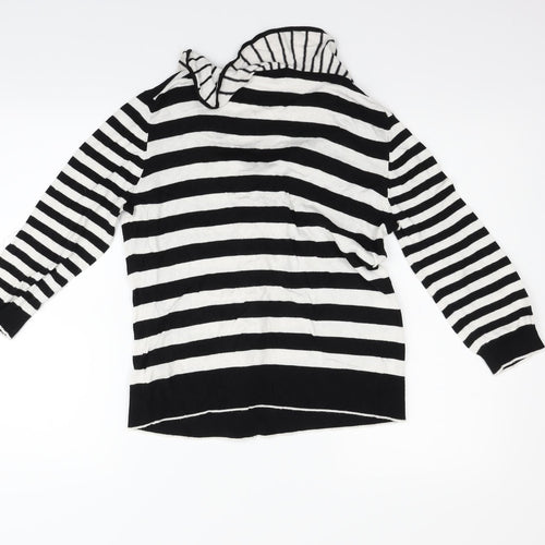 Per Una Womens Black Striped  Pullover Jumper Size 16