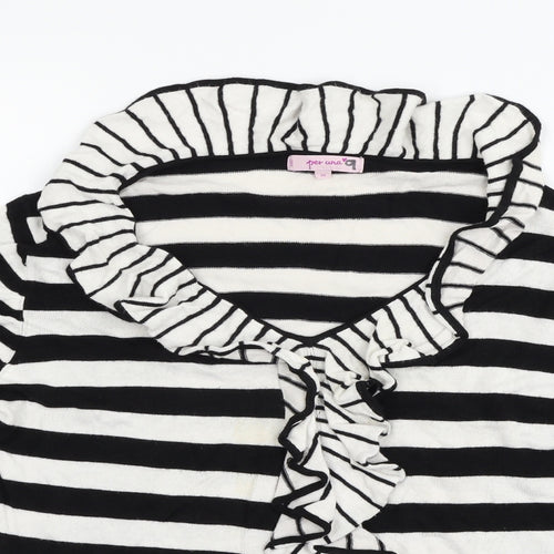 Per Una Womens Black Striped  Pullover Jumper Size 16