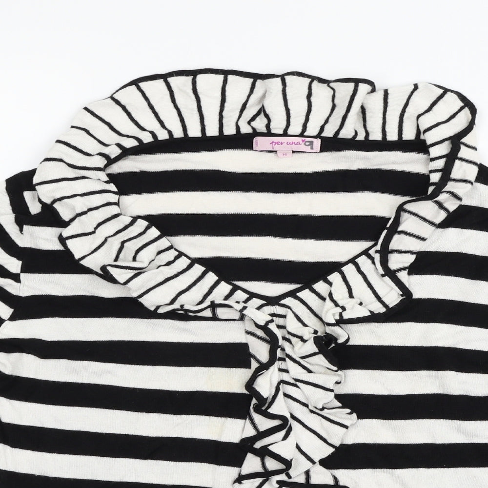 Per Una Womens Black Striped  Pullover Jumper Size 16