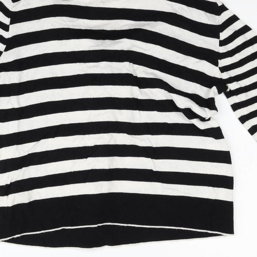 Per Una Womens Black Striped  Pullover Jumper Size 16