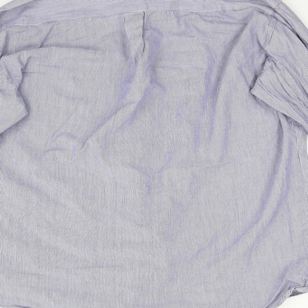 French Connection Mens Blue Striped   Button-Up Size L