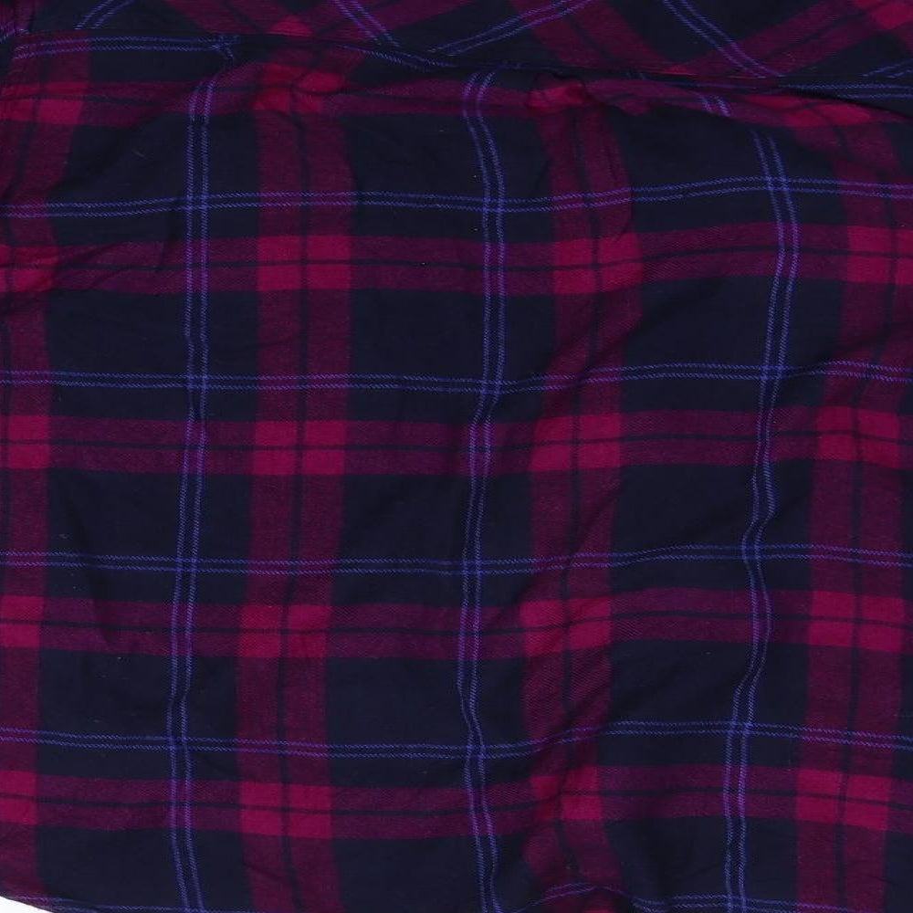 M&Co Womens Pink Check  Basic Button-Up Size 16