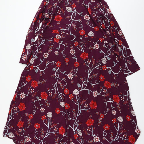 nysa attire Womens Purple Floral  A-Line  Size L