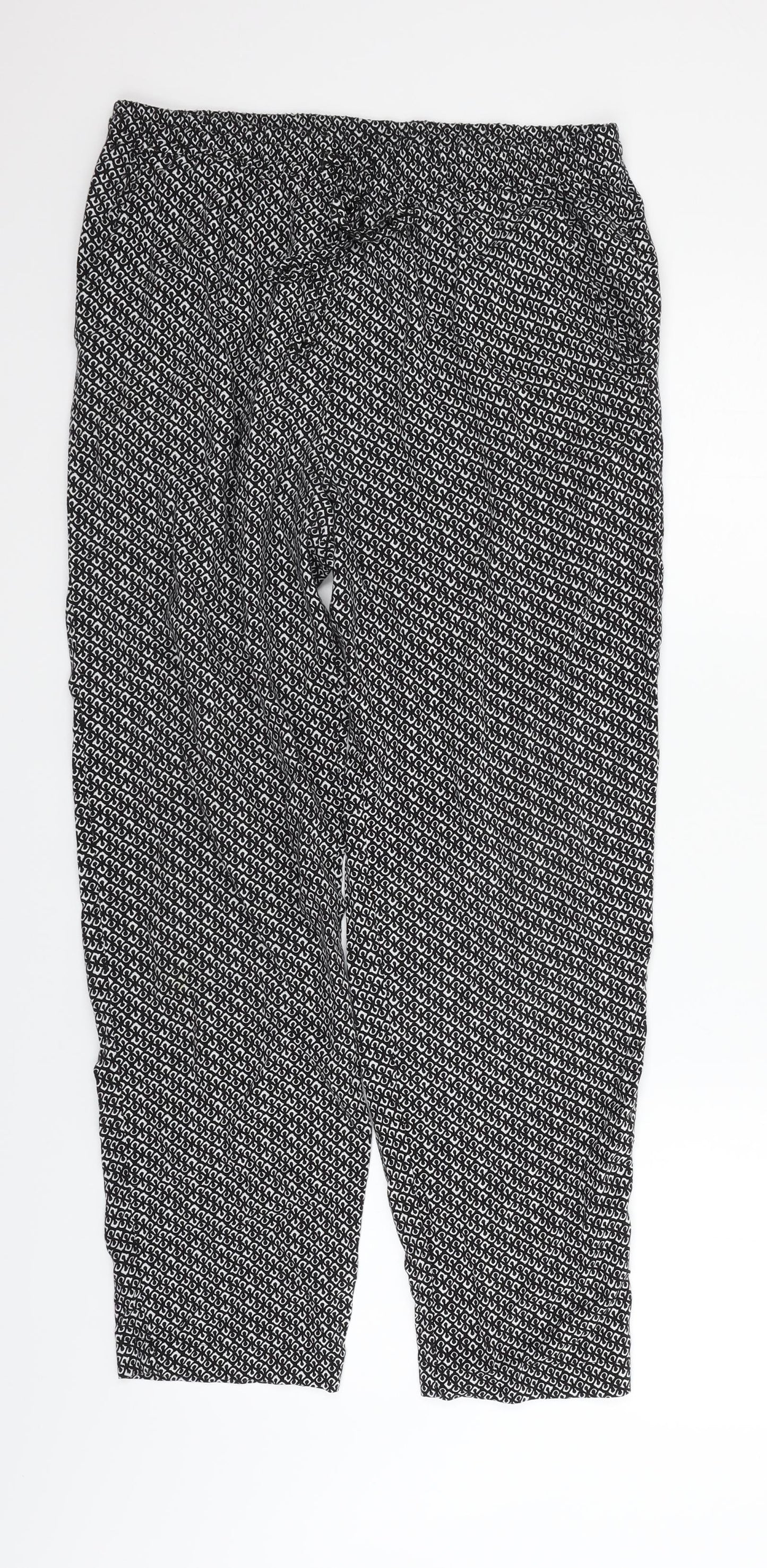 ble Womens Blue Geometric  Trousers  Size 12 L25 in
