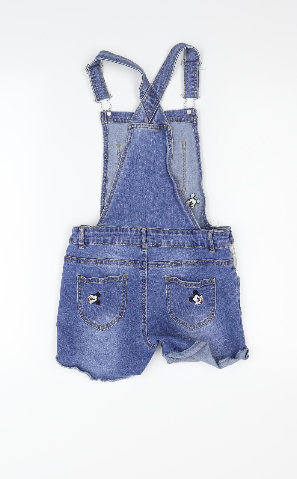 Primark Girls Blue   Dungaree One-Piece Size 9-10 Years  - mini mouse