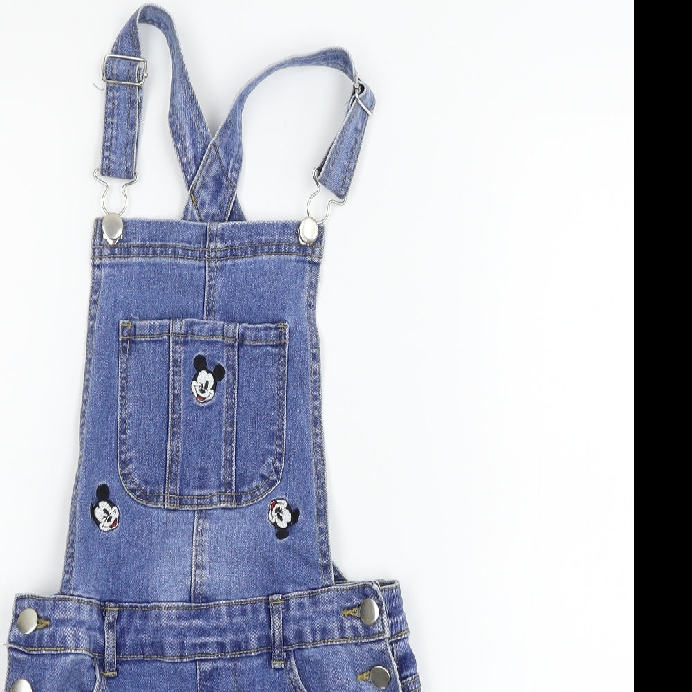 Primark Girls Blue   Dungaree One-Piece Size 9-10 Years  - mini mouse