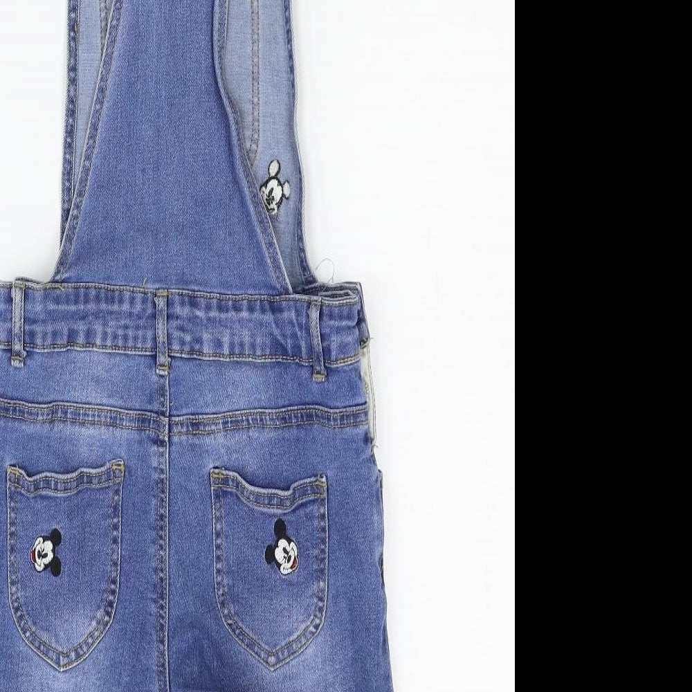 Primark Girls Blue   Dungaree One-Piece Size 9-10 Years  - mini mouse