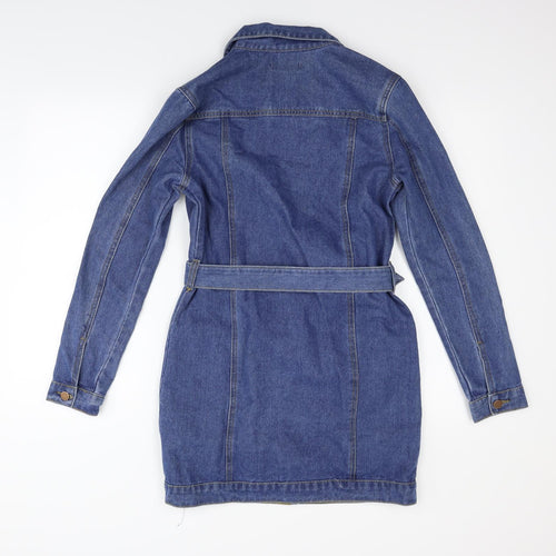 I SAW IT FIRST Womens Blue   Jacket Dress  Size 8  - BELTED