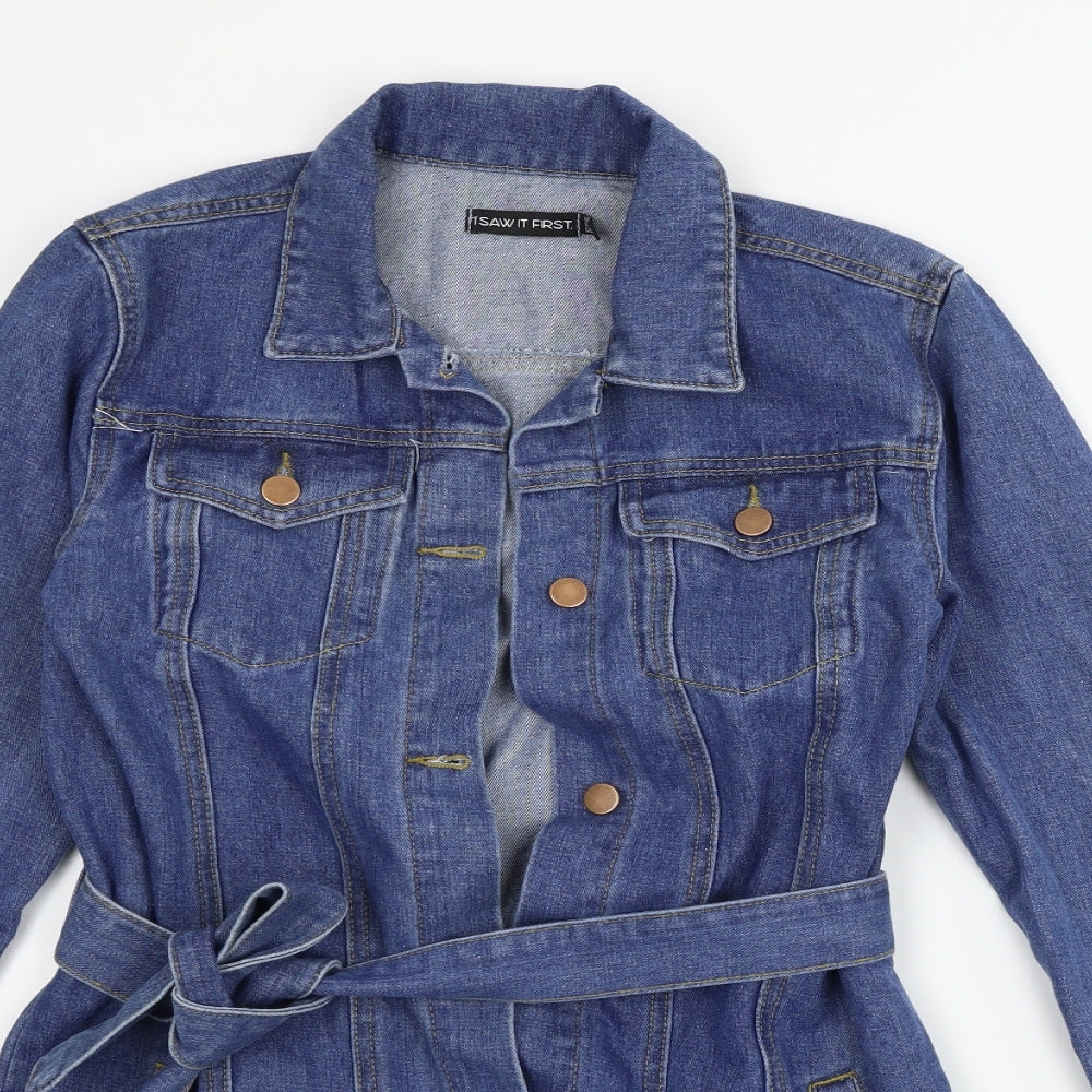 I SAW IT FIRST Womens Blue   Jacket Dress  Size 8  - BELTED