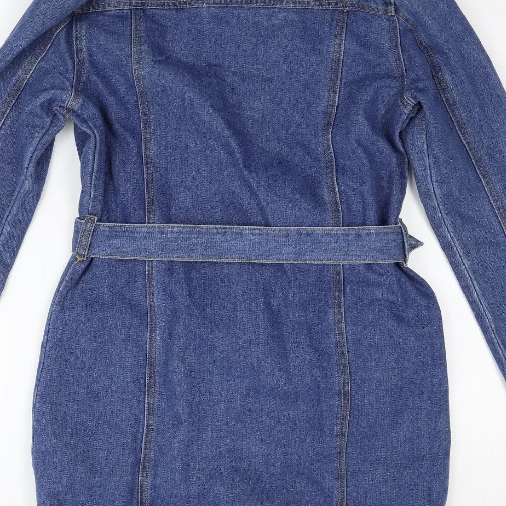 I SAW IT FIRST Womens Blue   Jacket Dress  Size 8  - BELTED