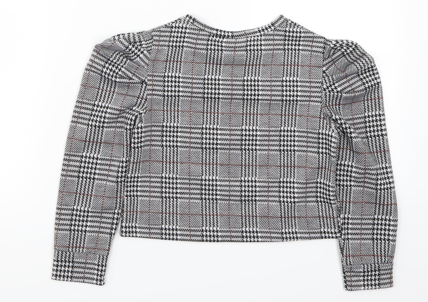 Matalan Girls Grey Houndstooth  Basic T-Shirt Size 8 Years