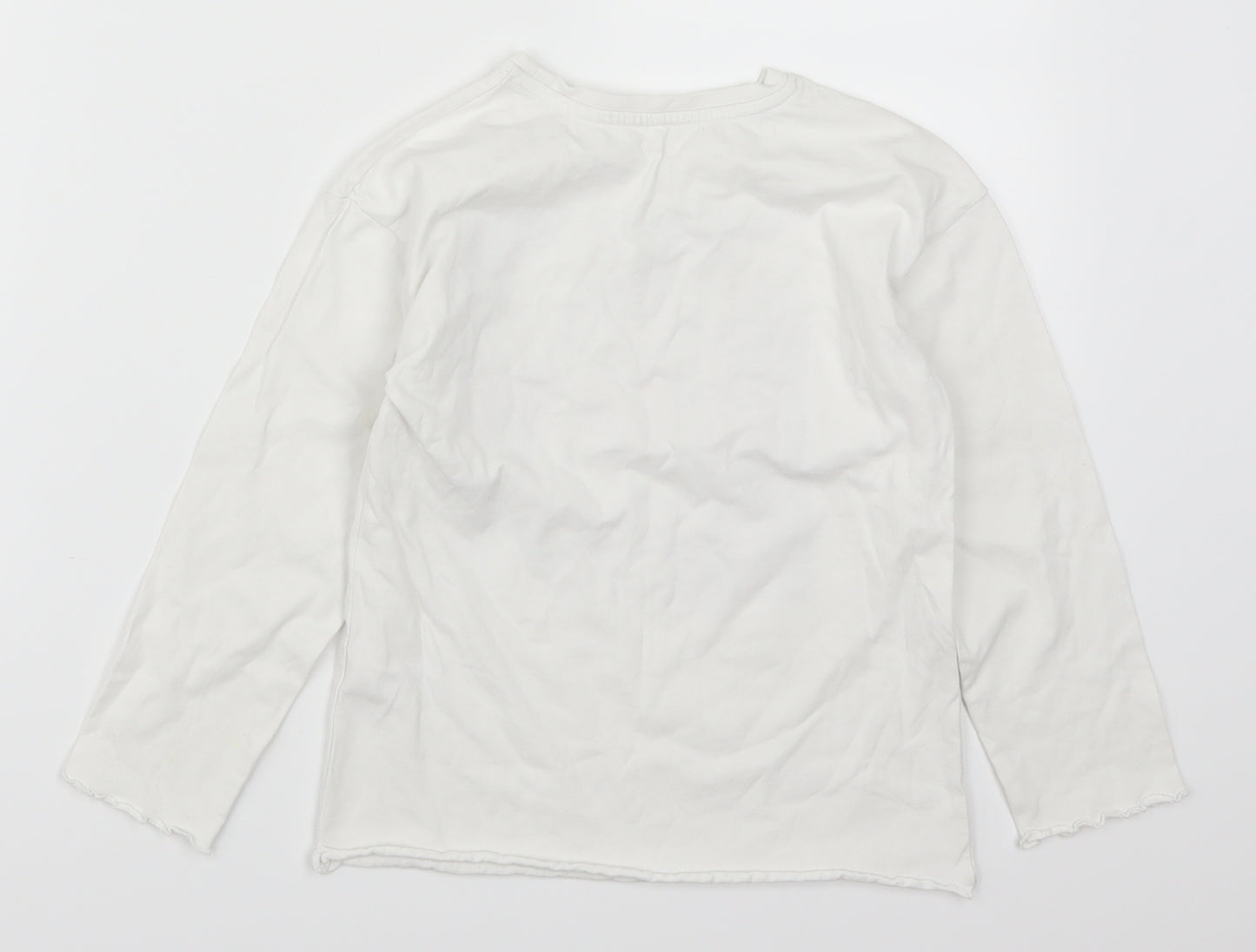 George Girls White   Basic T-Shirt Size 5-6 Years  - Sleepy Unicorn
