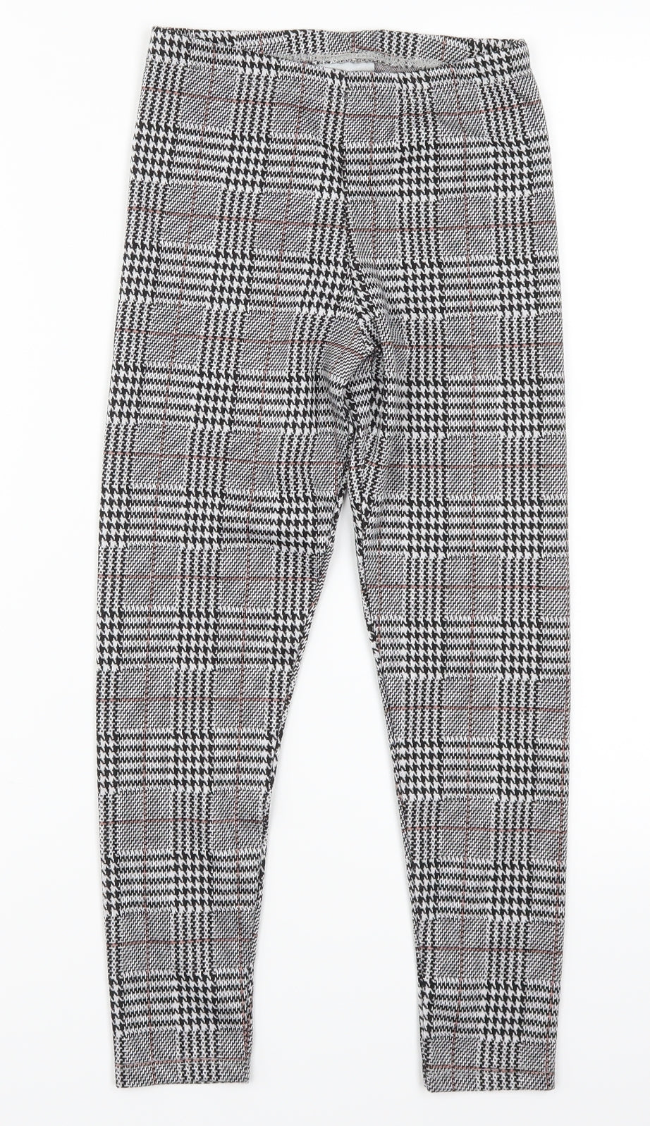 Matalan Girls Grey Houndstooth  Carrot Trousers Size 8 Years