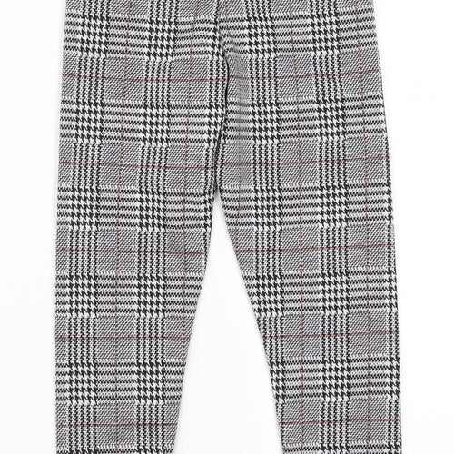Matalan Girls Grey Houndstooth  Carrot Trousers Size 8 Years