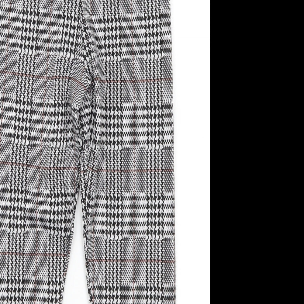Matalan Girls Grey Houndstooth  Carrot Trousers Size 8 Years