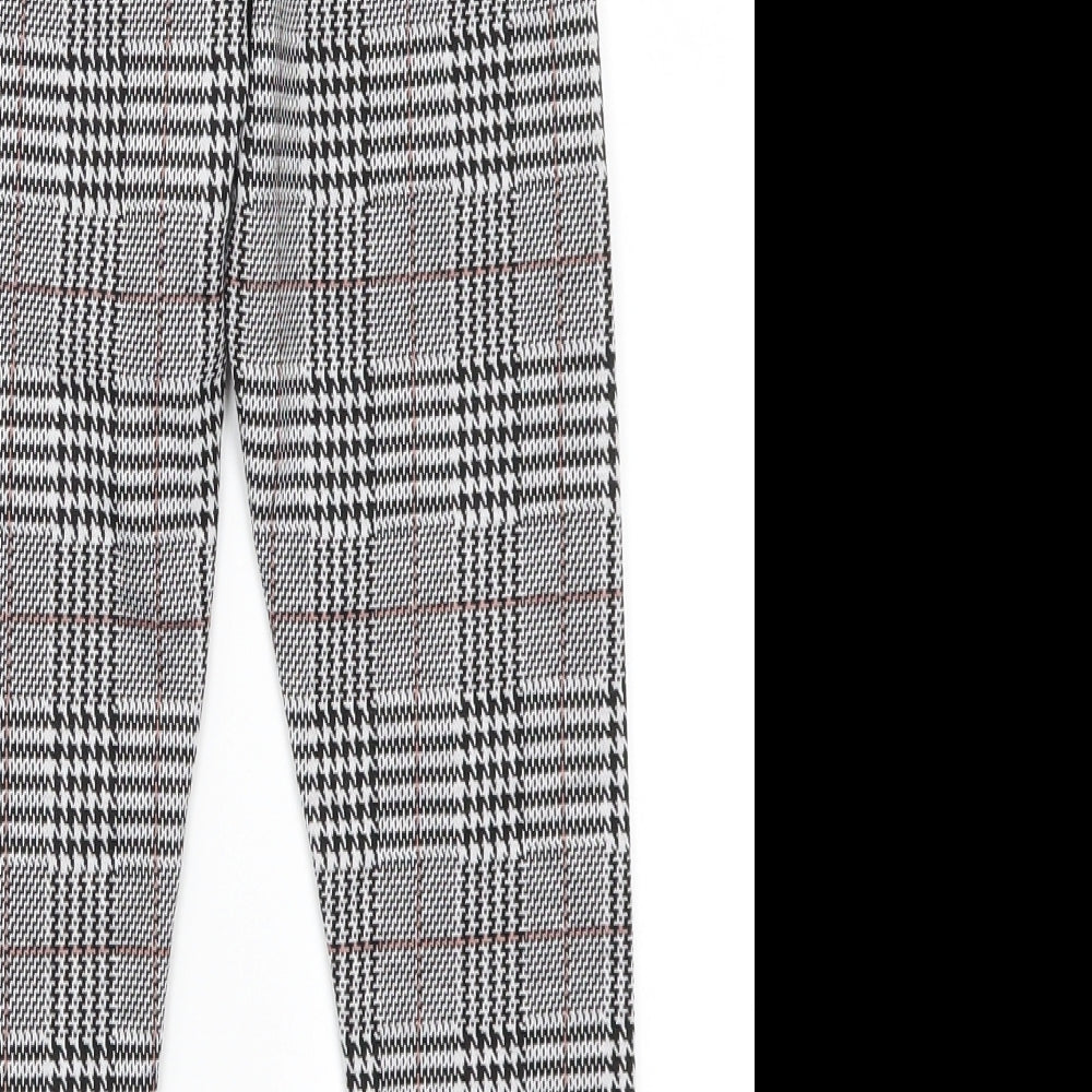 Matalan Girls Grey Houndstooth  Carrot Trousers Size 8 Years