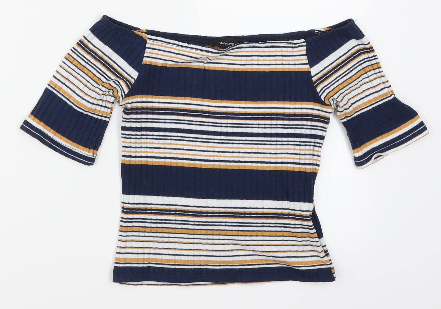 Atmosphere Womens Blue Striped  Basic T-Shirt Size 10