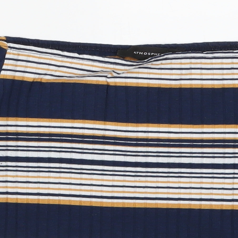 Atmosphere Womens Blue Striped  Basic T-Shirt Size 10