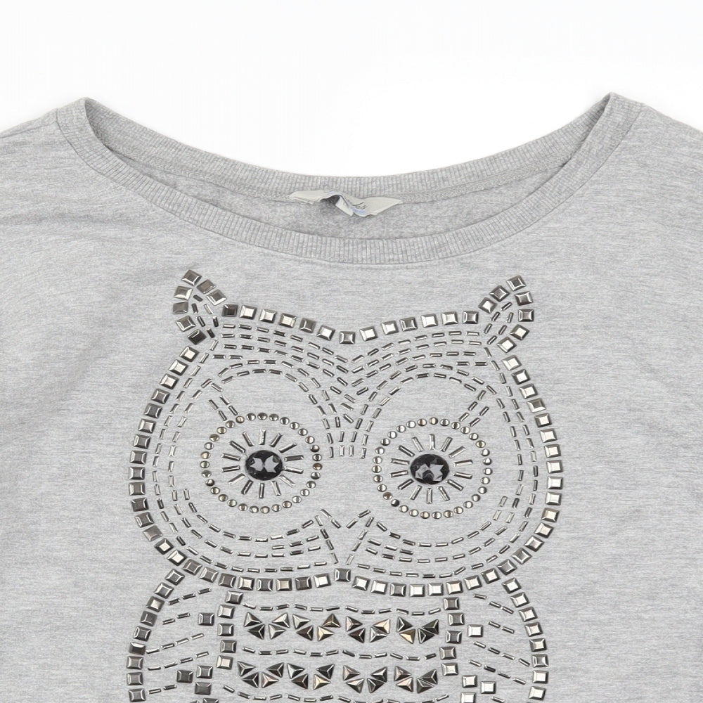 Peacocks Womens Grey   Pullover Sweatshirt Size 18  - Owl