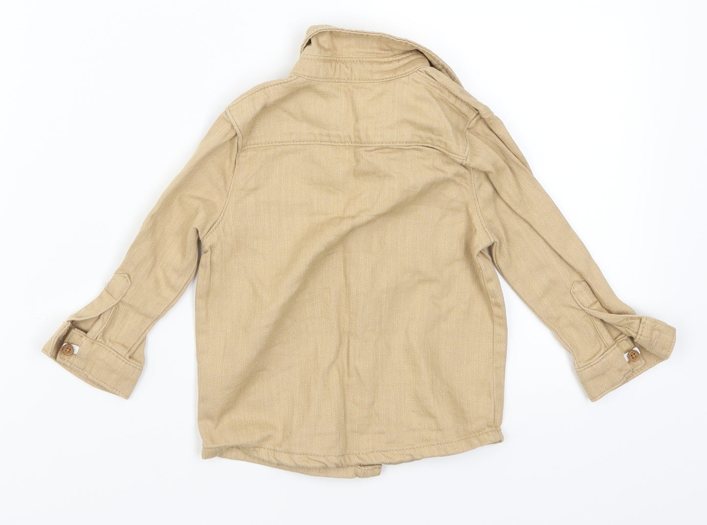 Marks and Spencer Boys Beige   Basic Button-Up Size 9-12 Months  - Digger