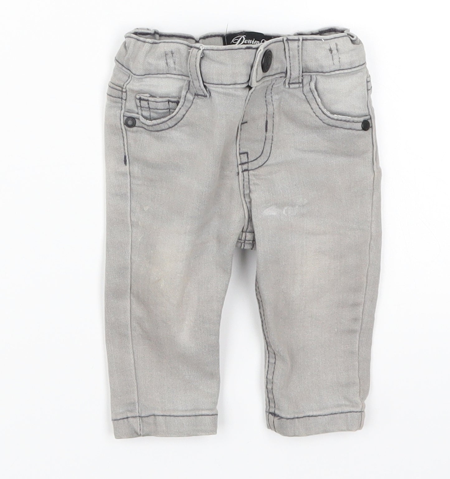 Denim Co Boys Grey  Denim Cropped Jeans Size 0-3 Months