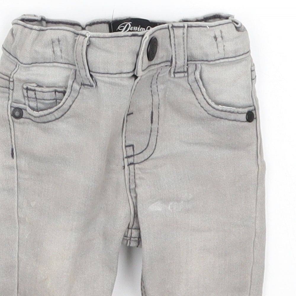 Denim Co Boys Grey  Denim Cropped Jeans Size 0-3 Months