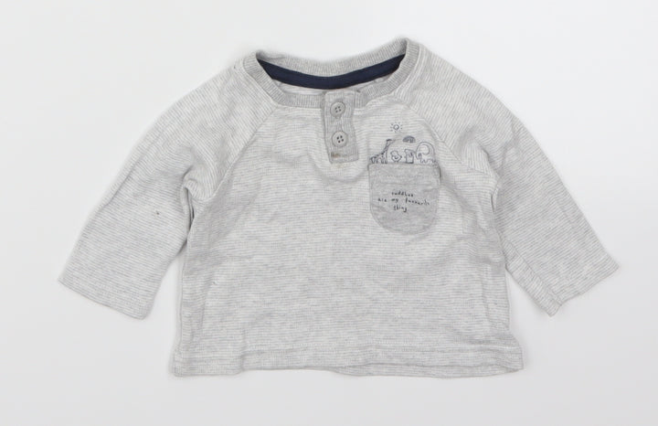 George Boys Grey   Basic T-Shirt Size 0-3 Months  - Cuddles are my Favourite Thing