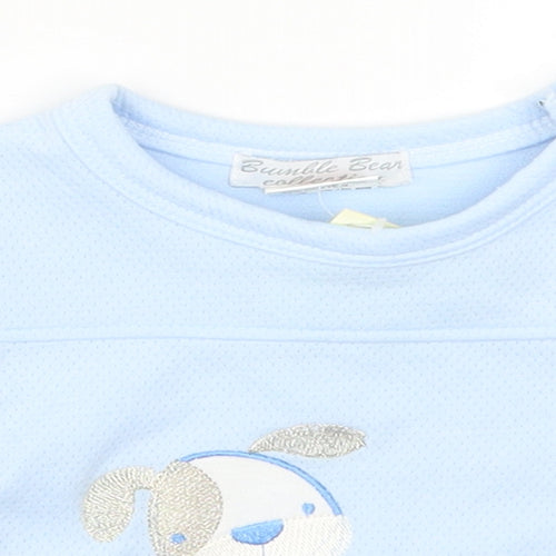 Bumble Bean Boys Blue   Basic T-Shirt Size 3-6 Months  - Puppy Playtime