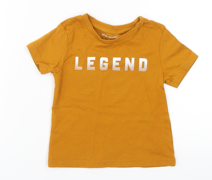River Island Boys Brown Basic T-Shirt Size 9-12 Months - Legend